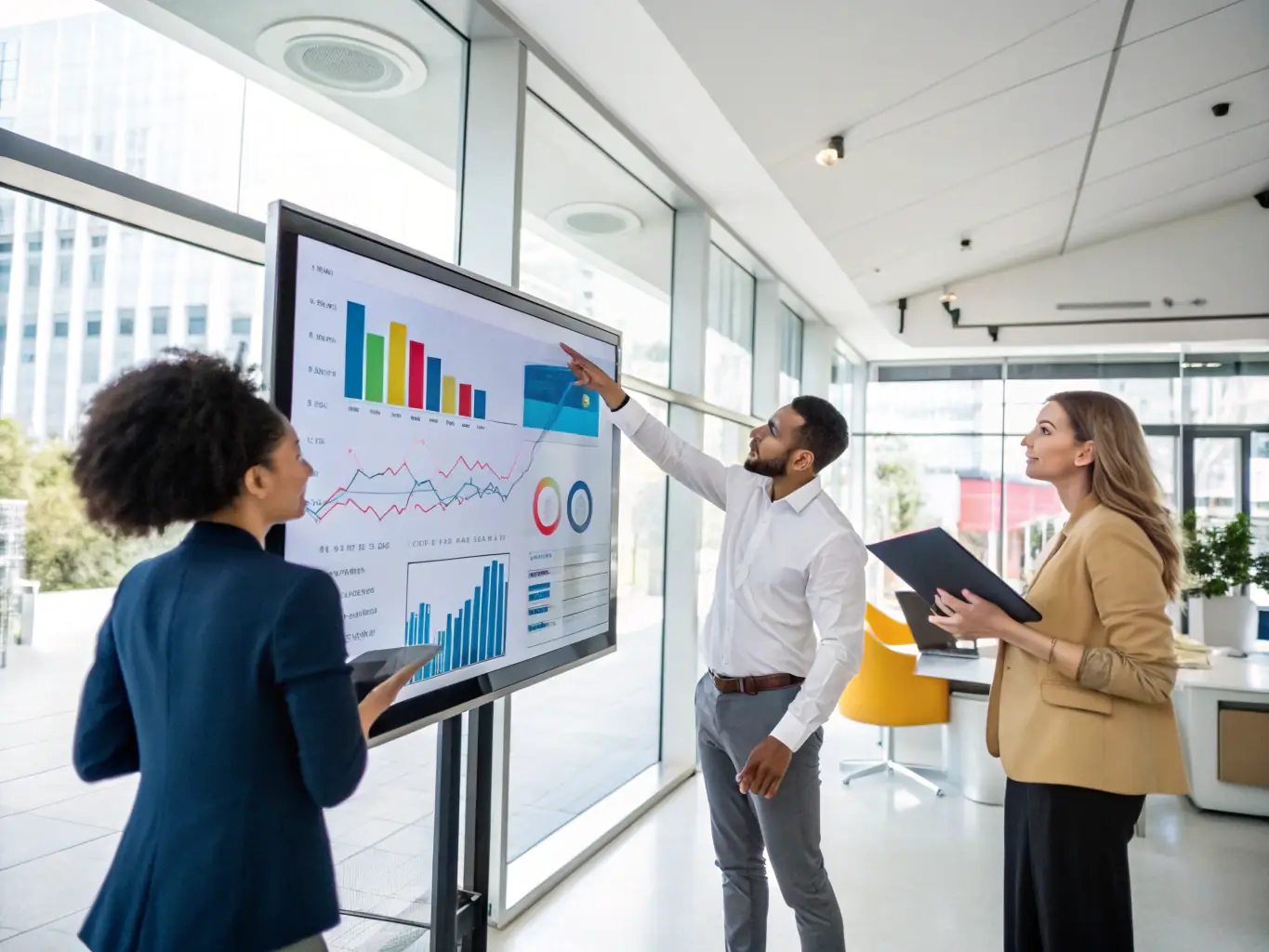 An image showing a sales team celebrating a successful deal, with AI algorithms analyzing sales data in the background.