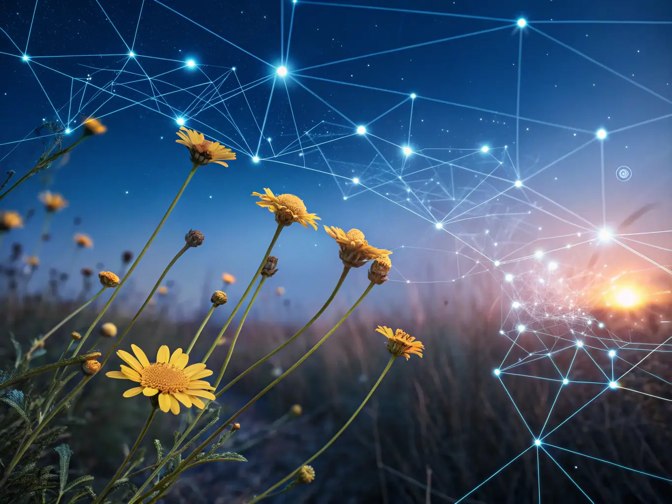 An abstract image representing seamless integration of AI into various business processes, symbolizing streamlined operations.